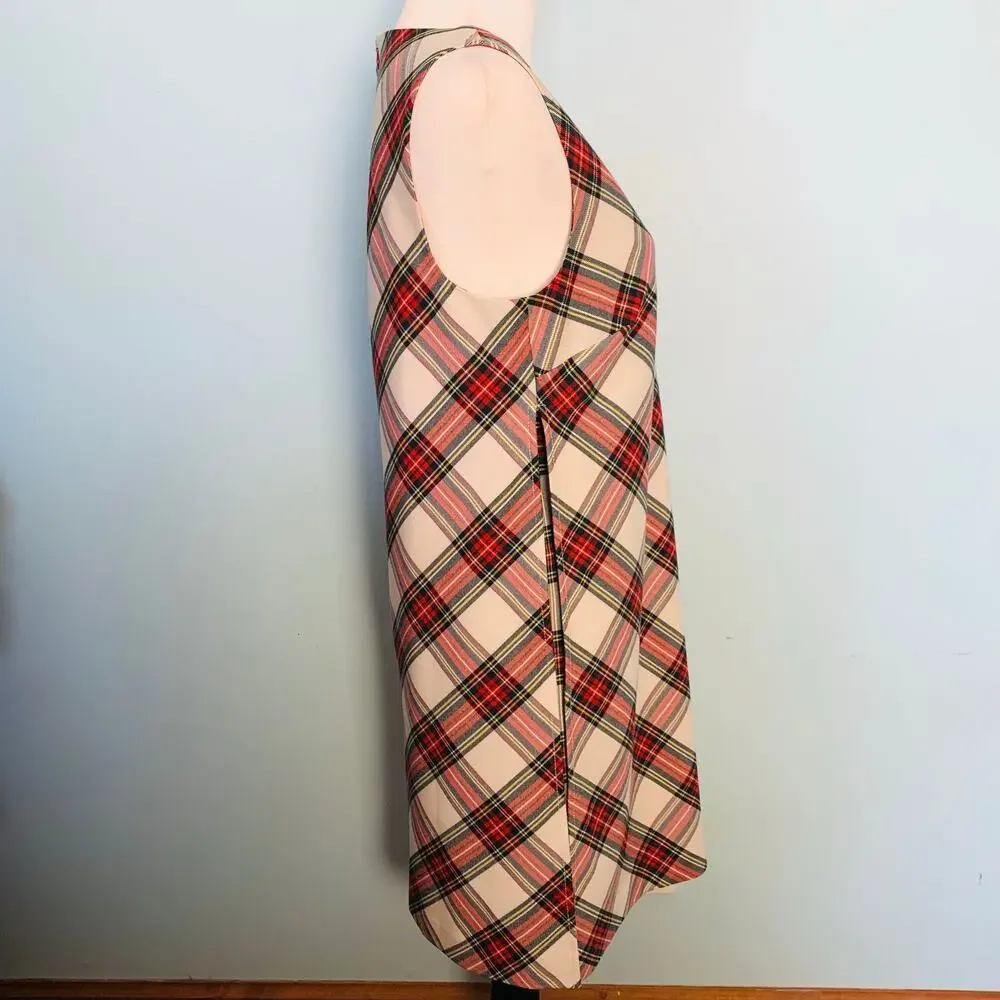 Trina Turk 'Brynne' Holiday Tartan Plaid Sleeveless Shift Dress Size 4 - Picture 5 of 11